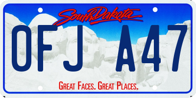 SD license plate 0FJA47