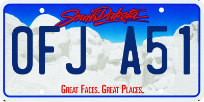 SD license plate 0FJA51