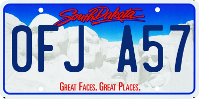 SD license plate 0FJA57