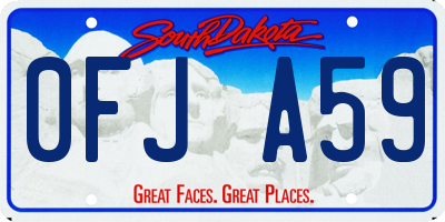 SD license plate 0FJA59