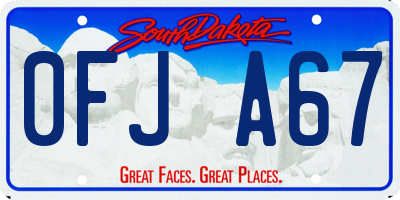 SD license plate 0FJA67