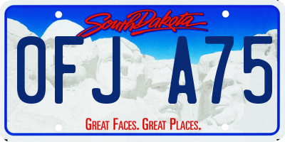 SD license plate 0FJA75