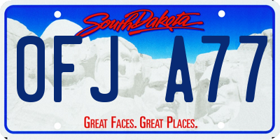 SD license plate 0FJA77