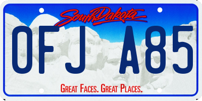 SD license plate 0FJA85