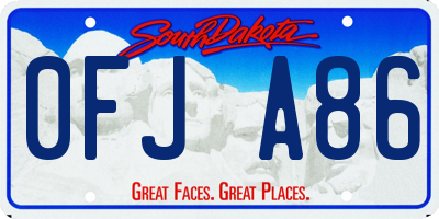 SD license plate 0FJA86
