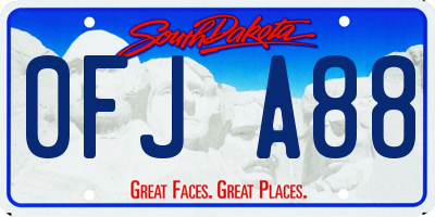 SD license plate 0FJA88