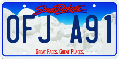 SD license plate 0FJA91