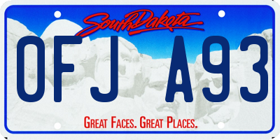 SD license plate 0FJA93
