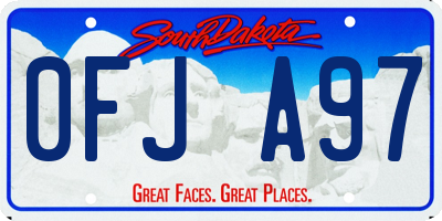 SD license plate 0FJA97
