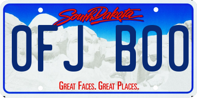 SD license plate 0FJB00