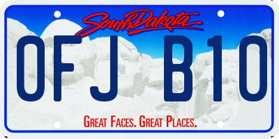SD license plate 0FJB10
