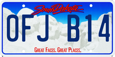 SD license plate 0FJB14