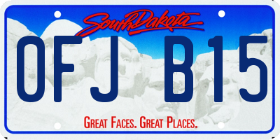 SD license plate 0FJB15