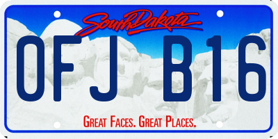 SD license plate 0FJB16