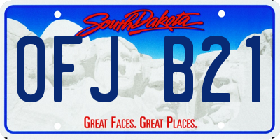 SD license plate 0FJB21