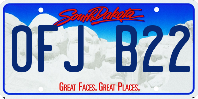 SD license plate 0FJB22