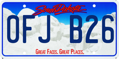 SD license plate 0FJB26