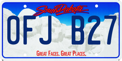 SD license plate 0FJB27