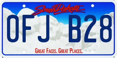 SD license plate 0FJB28