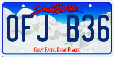 SD license plate 0FJB36