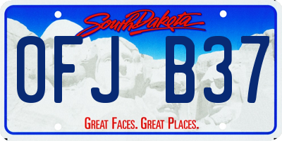 SD license plate 0FJB37