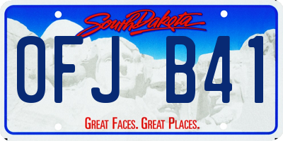 SD license plate 0FJB41