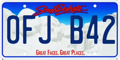 SD license plate 0FJB42
