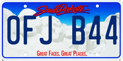 SD license plate 0FJB44