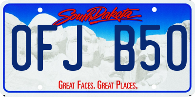SD license plate 0FJB50