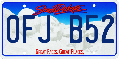 SD license plate 0FJB52