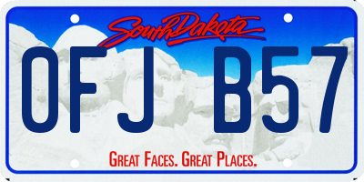 SD license plate 0FJB57