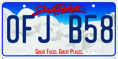 SD license plate 0FJB58