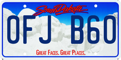 SD license plate 0FJB60