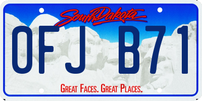 SD license plate 0FJB71