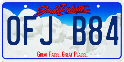 SD license plate 0FJB84