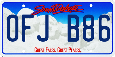 SD license plate 0FJB86