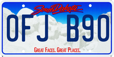 SD license plate 0FJB90