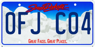 SD license plate 0FJC04