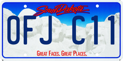 SD license plate 0FJC11
