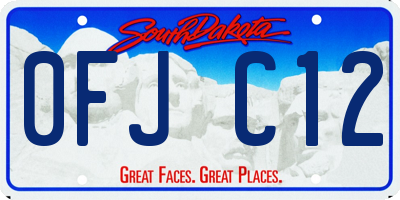 SD license plate 0FJC12