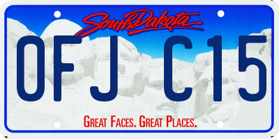 SD license plate 0FJC15