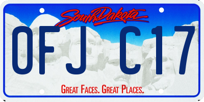 SD license plate 0FJC17