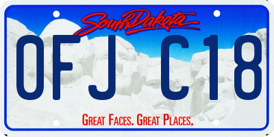 SD license plate 0FJC18