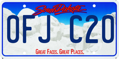 SD license plate 0FJC20