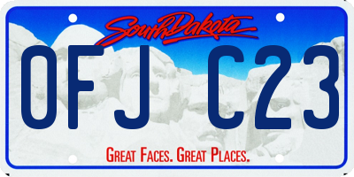 SD license plate 0FJC23