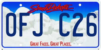 SD license plate 0FJC26