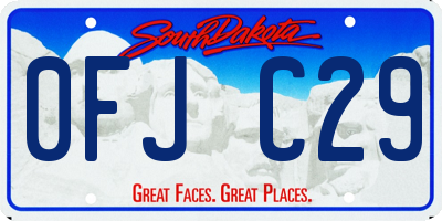 SD license plate 0FJC29