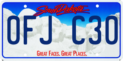 SD license plate 0FJC30
