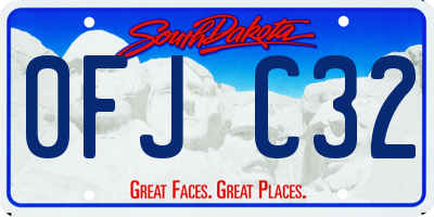 SD license plate 0FJC32