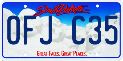 SD license plate 0FJC35